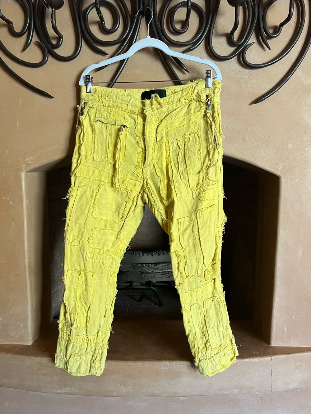 Ackerman  Yellow Patchwork Casual Pants